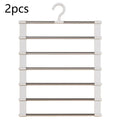 Space-Saving Pants Hanger – Multi-Layer Trouser Rack Organizer Pants Hanger Rack Axl White-2pcs