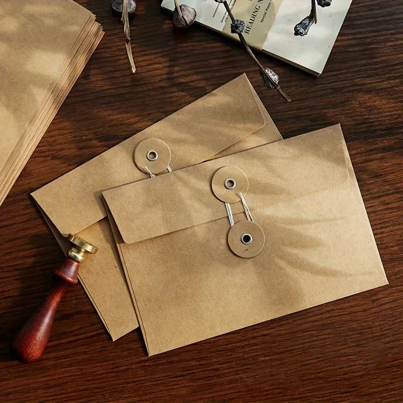 20 Retro Brown Kraft Paper Envelopes – Vintage Style Set Kraft Paper Envelopes Axl