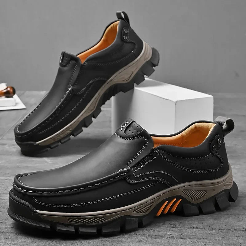 Men's Retro Leather Loafers – Breathable Slip-On Casual Shoes Men's Leather Loafers Axl