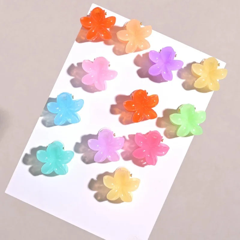 20-Piece Flower Hair Claw Clips – Mixed Color Mini Jaw Clips Hair Claw Clips Axl
