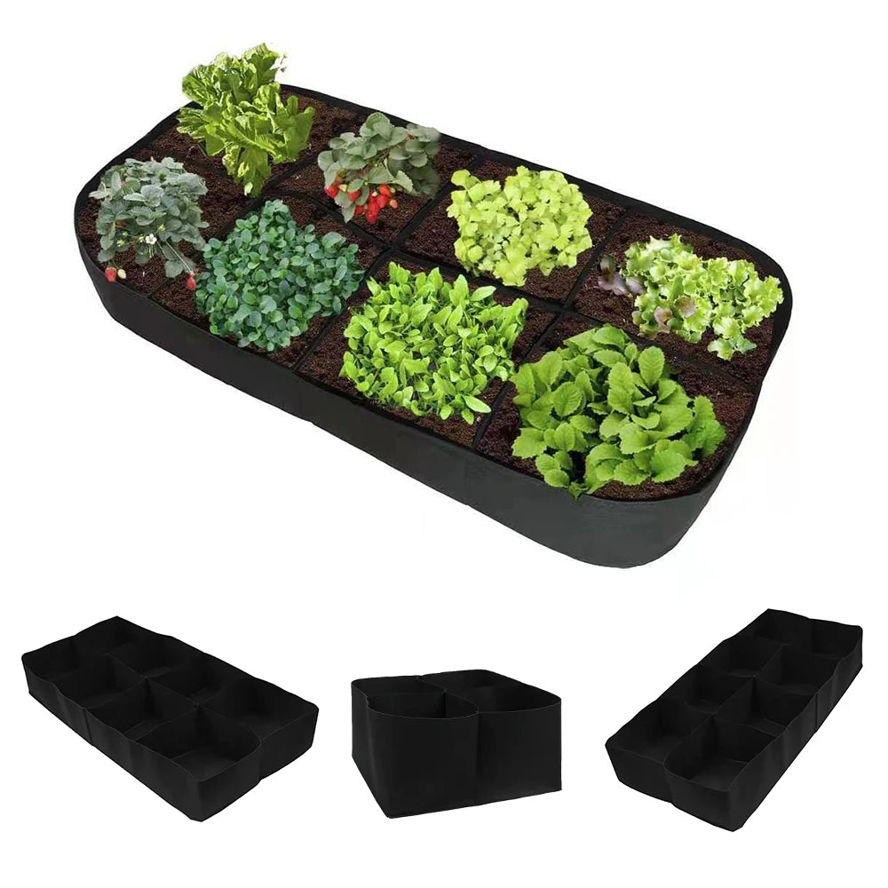 Felt Raised Garden Bed Grow Bags – 4 & 8 Pocket Planter Garden Grow Bags Axl