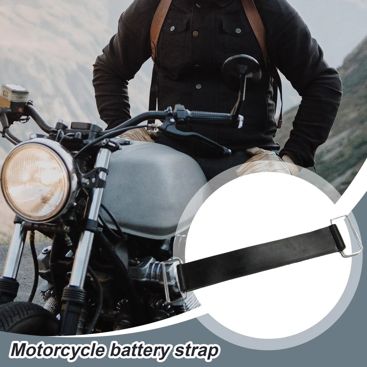 Stretchable Motorcycle Battery Strap – Secure Hold Band Battery Hold-Down Strap Axl