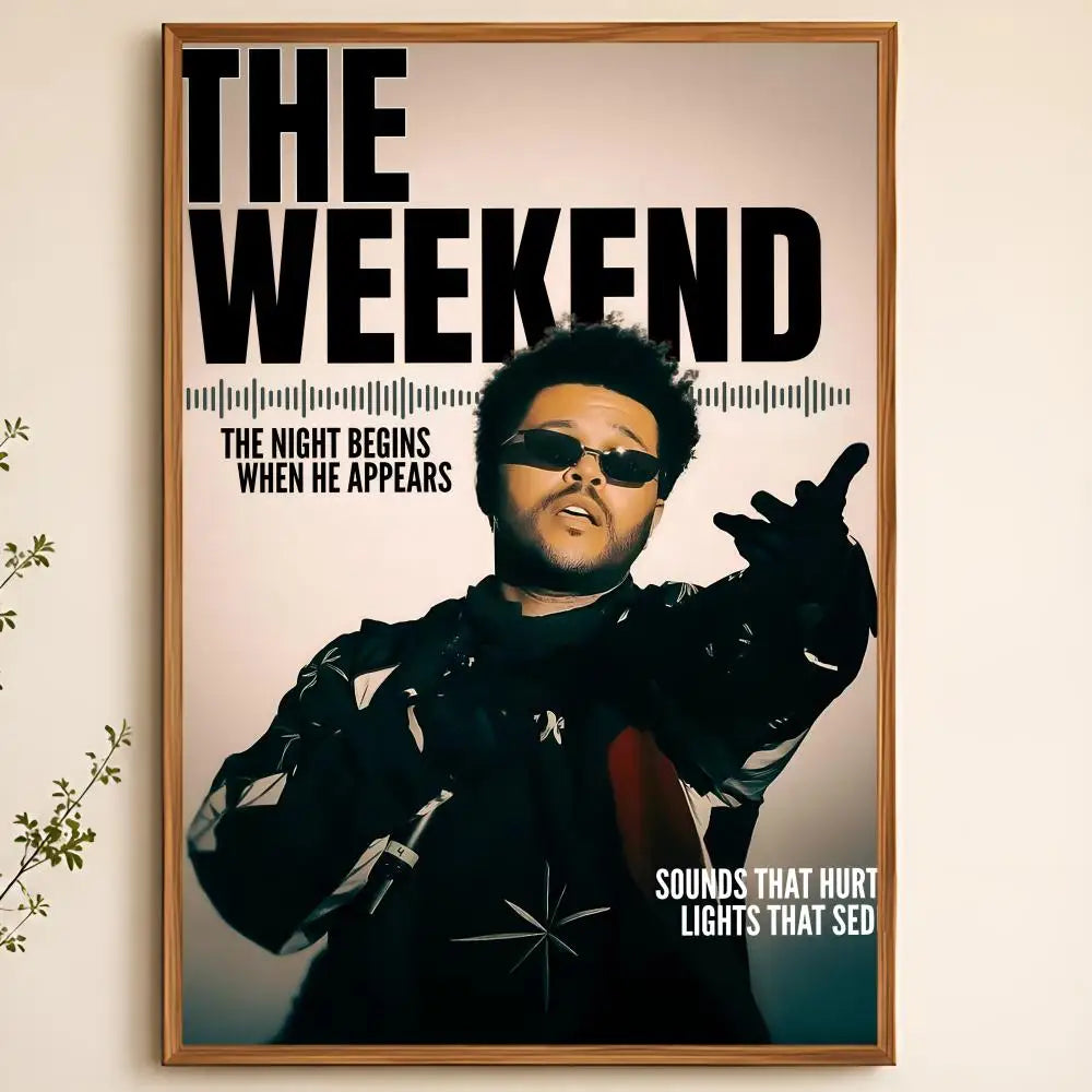 The Weeknd Waterproof PVC Peel-and-Stick HD Wall Poster Wall Art Poster Axl White14 50X70cmNoframe