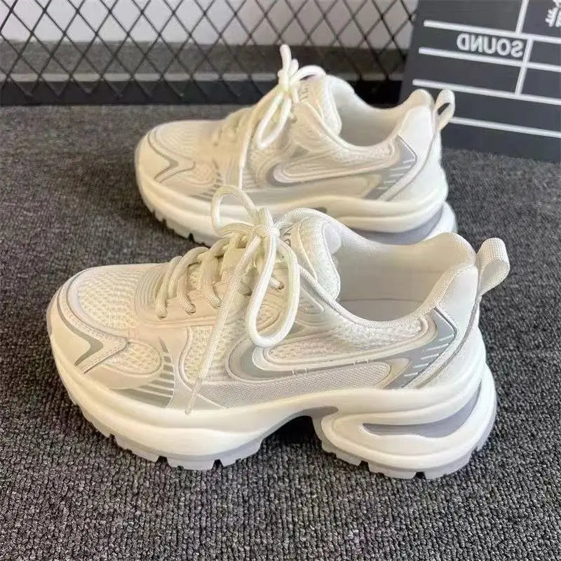 YEAE Women's Platform Sneakers – Breathable Mesh Lace-Up Women's Platform Sneakers Axl
