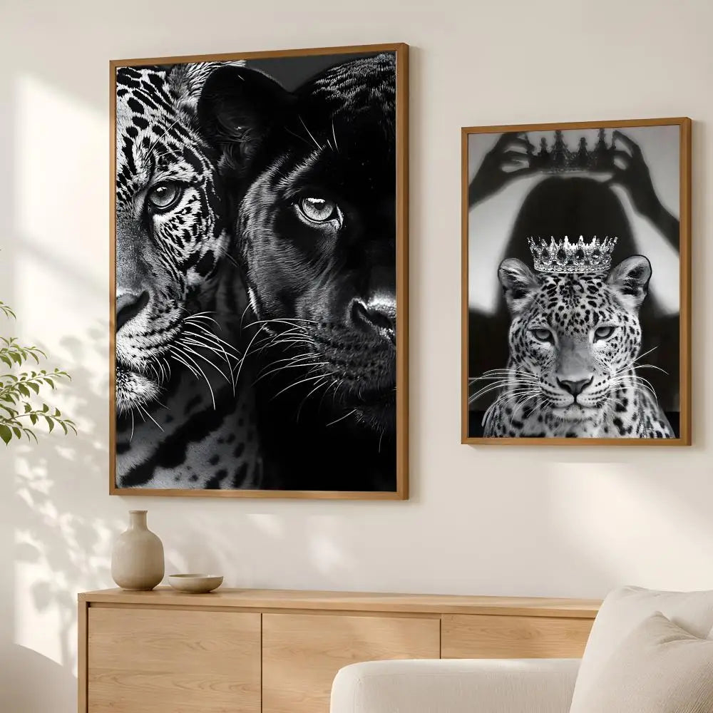 Black & White Leopard Self-Stick Wall Art Poster | Waterproof Wall Art Poster Axl