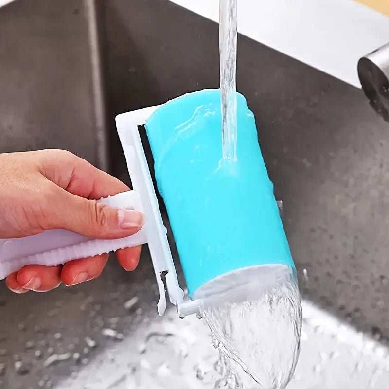 Reusable Pet Hair Remover Roller – Washable Sticky Brush & Lid Pet Hair Remover Axl Blue