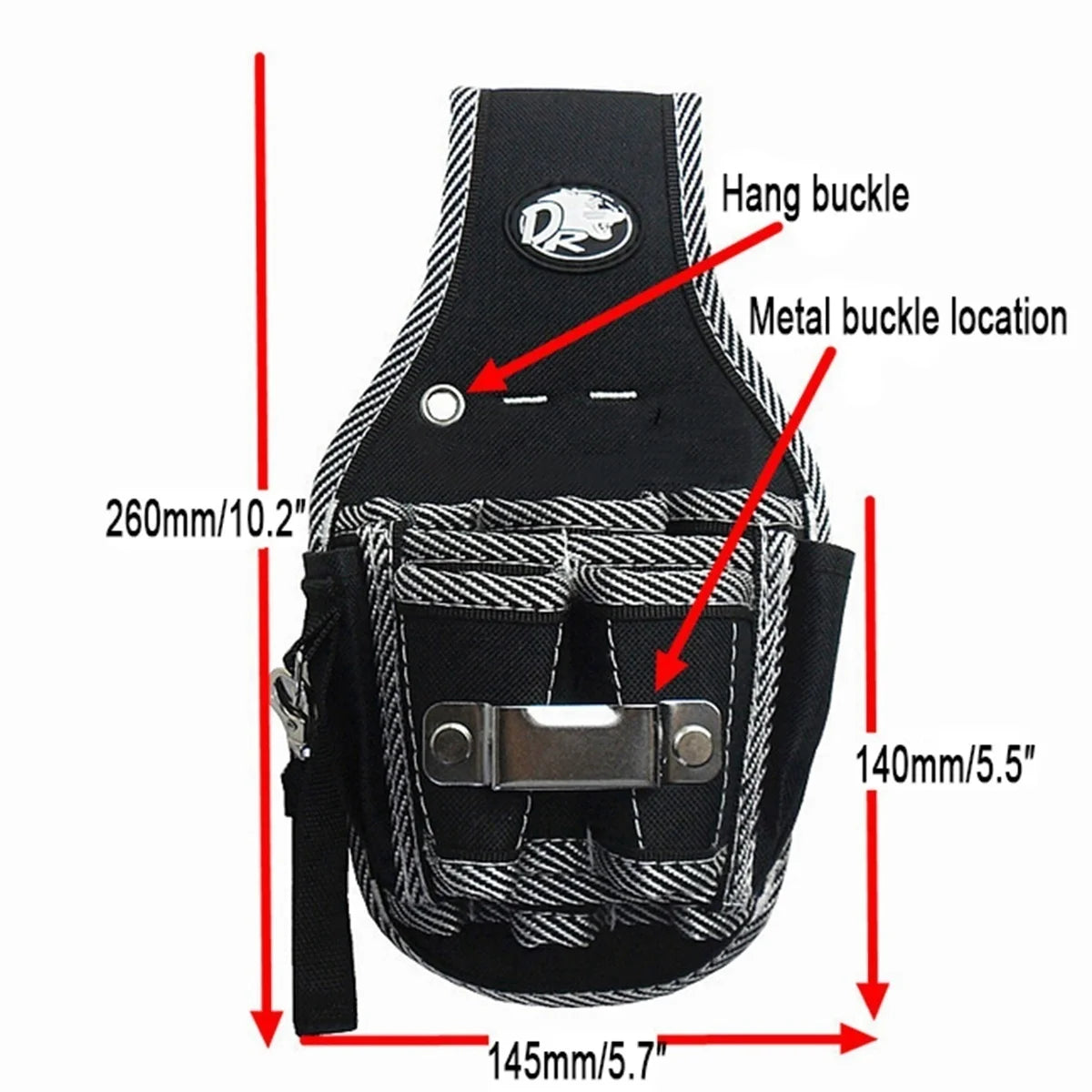 Electrician Waist Tool Belt Bag – 9-Pocket Utility Pouch Waist Tool Pouch Axl black
