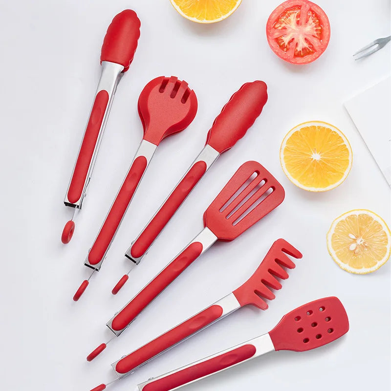 Silicone & Stainless Steel Food Tongs – BBQ, Grill & Kitchen Kitchen Tongs Axl