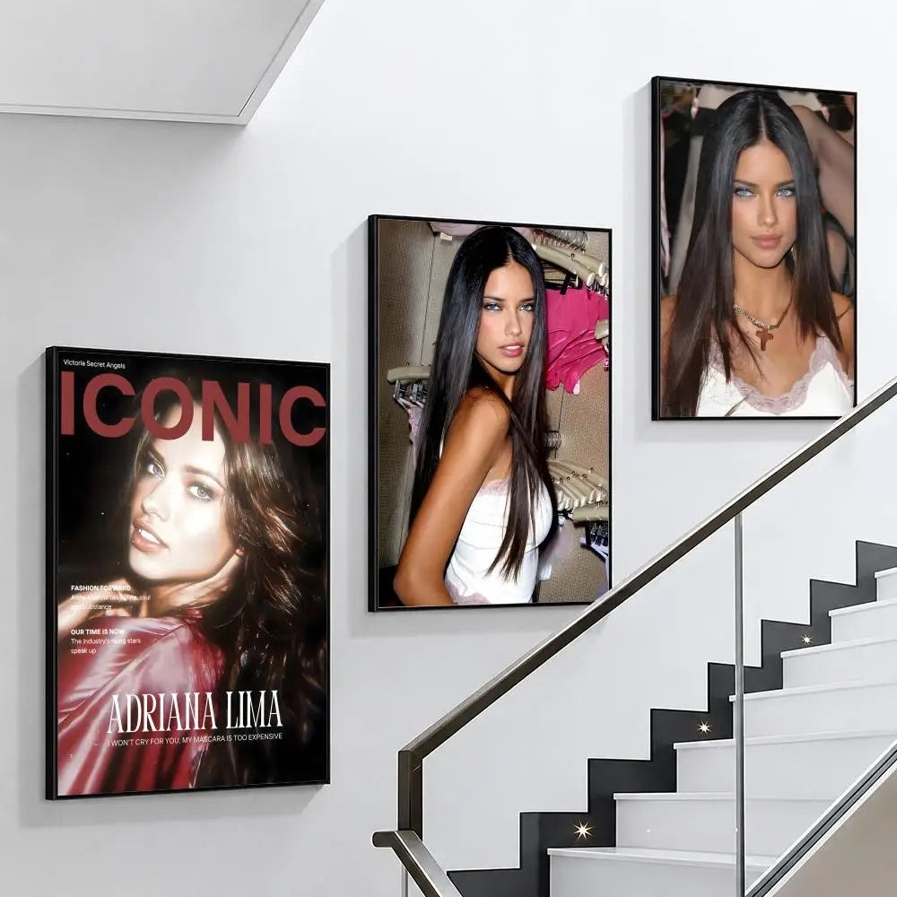 Adriana Lima HD Fashion Model Wall Poster | Modern Home Décor Wall Art Poster Axl