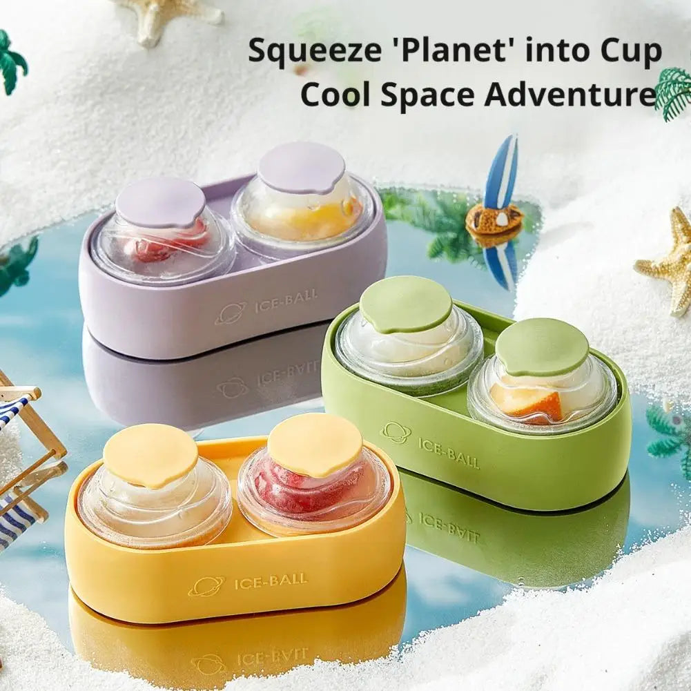 Moon Texture Silicone Ice Ball Mold – 2 Large Sphere Cavities Silicone Ice Mold Axl