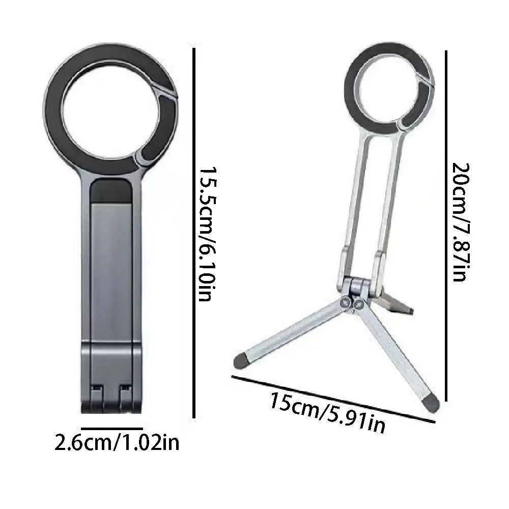 Foldable Magnetic Phone Tripod Carabiner – Adjustable Vlog Stand Phone Tripod Stand Axl