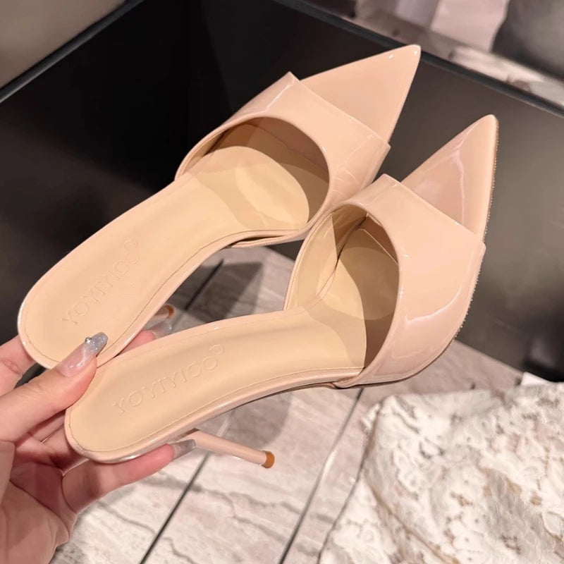 YBQJOO Stiletto High Heel Sandals – Peep Toe Party Slides Stiletto Heel Sandals Axl