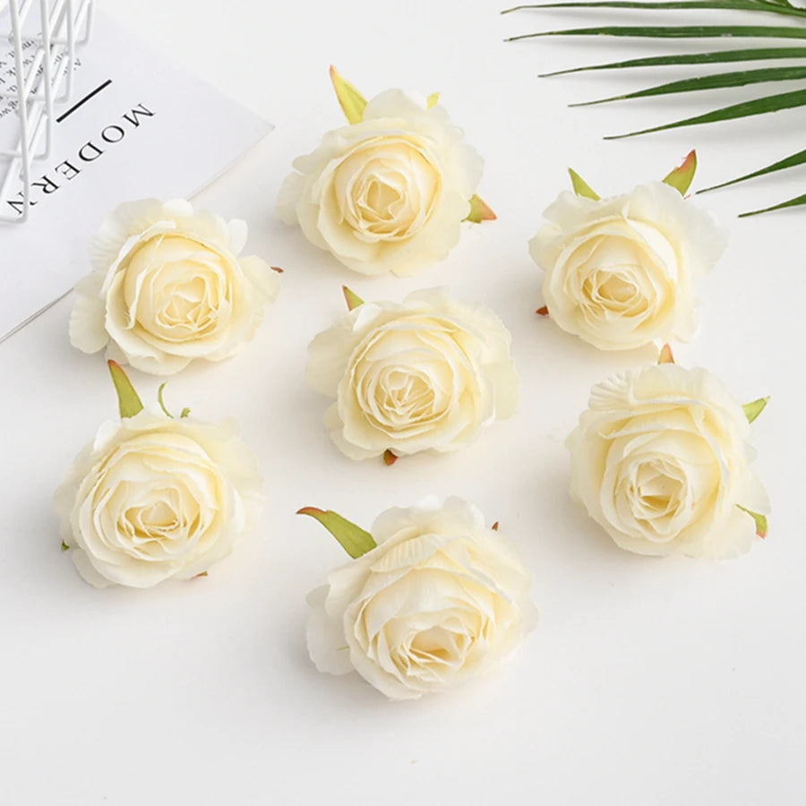 Silk Rose Flower Heads 10 Pcs – Wedding, Wreath & DIY Crafts Artificial Silk Flowers Axl Color 10 10 Pieces