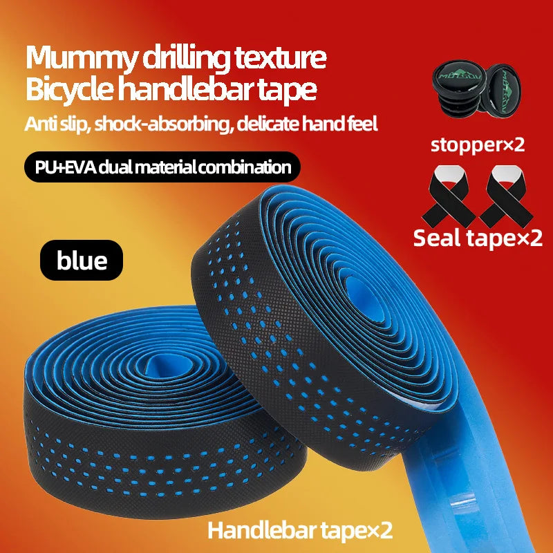 Road Bike Handlebar Tape – Anti-Slip Breathable Carbon Wrap Handlebar Tape Axl Blue