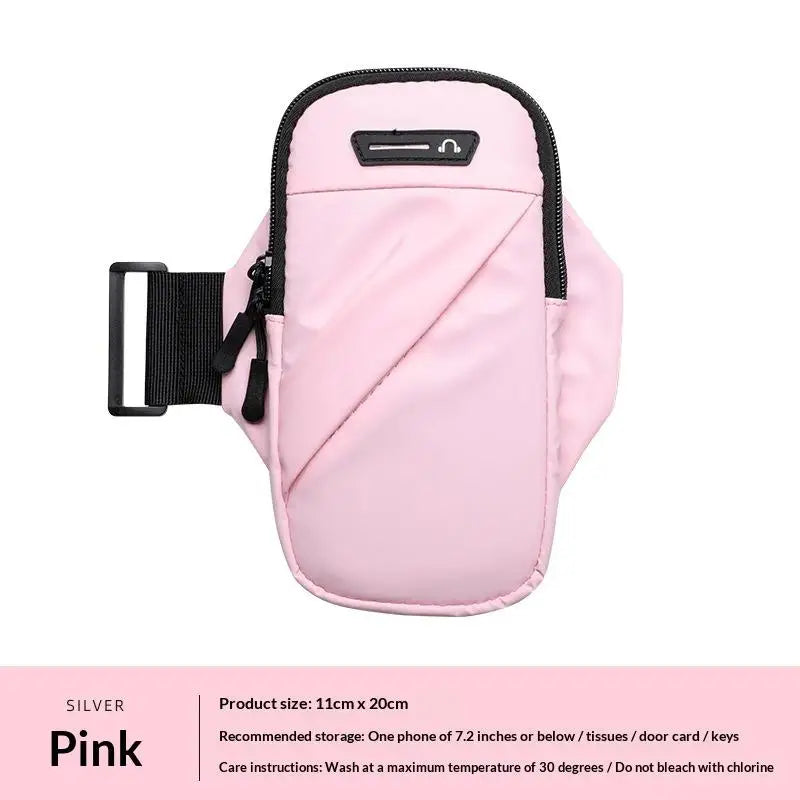Waterproof Running Armband Phone Holder with Headphone Jack Sports Armband Pouch Axl Pink