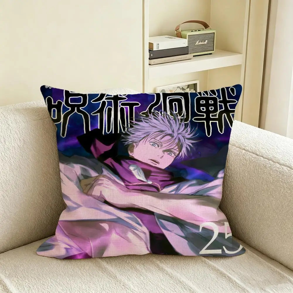 Jujutsu Kaisen Linen Cushion Cover | Anime Pillow Case Anime Cushion Cover Axl White6 60X60cm