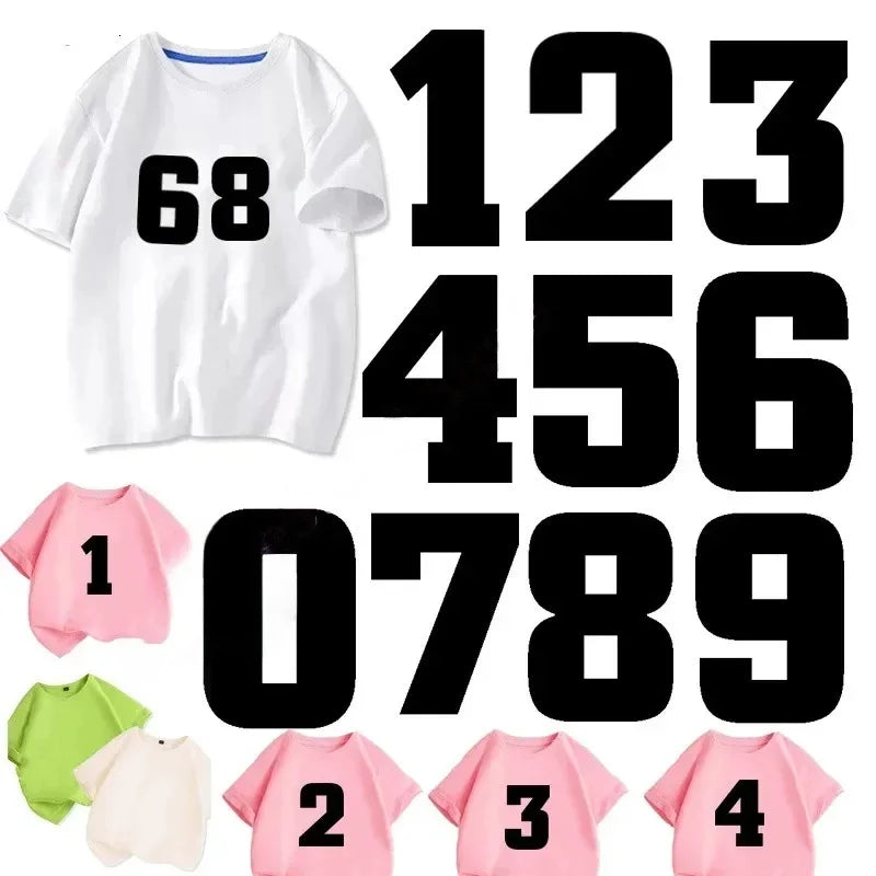 10-Piece Iron-On Number Patches | Heat Transfer PU Vinyl Set Iron-On Patches Axl