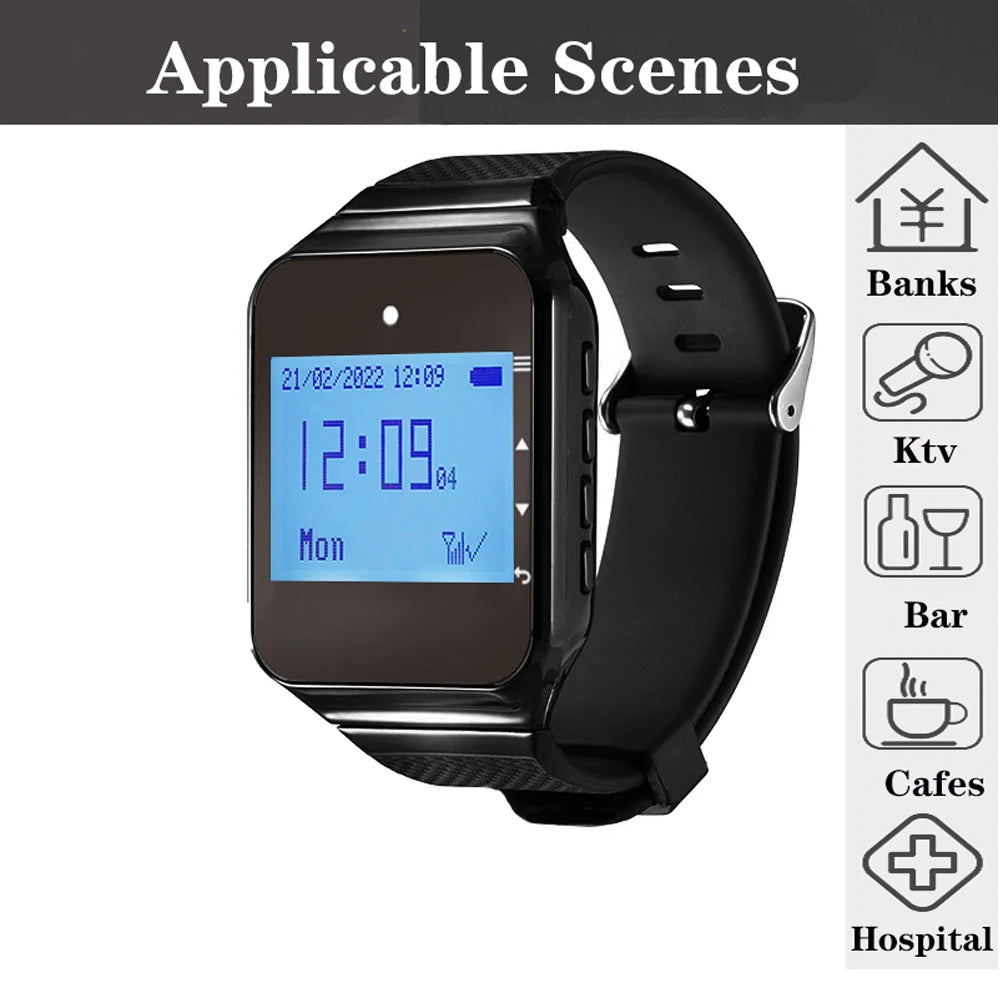 Wireless Waiter Calling System – Pager Watch & Call Button Wireless Calling System Axl