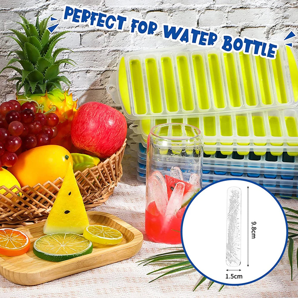 Silicone Ice Stick Tray with Lid – Fits Water & Sports Bottles Silicone Ice Tray Axl