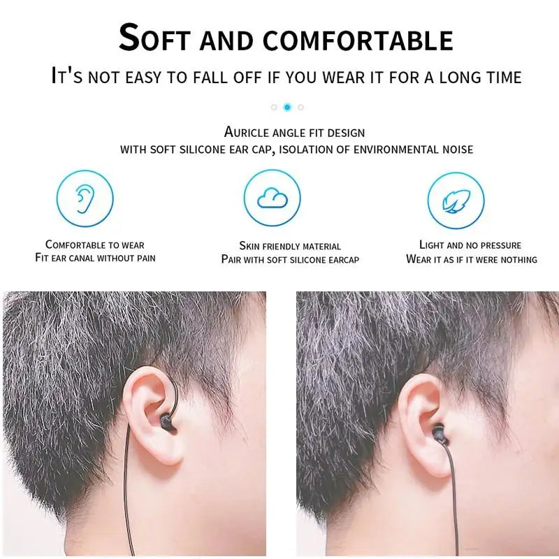 3.5mm Single Side Wired Earbuds – Heavy Bass In-Ear Headphones Wired In-Ear Earbuds Axl