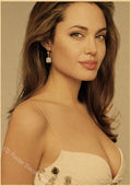 Angelina Jolie Vintage Kraft Paper Poster | Retro Wall Art Print Vintage Wall Poster Axl 16 A3