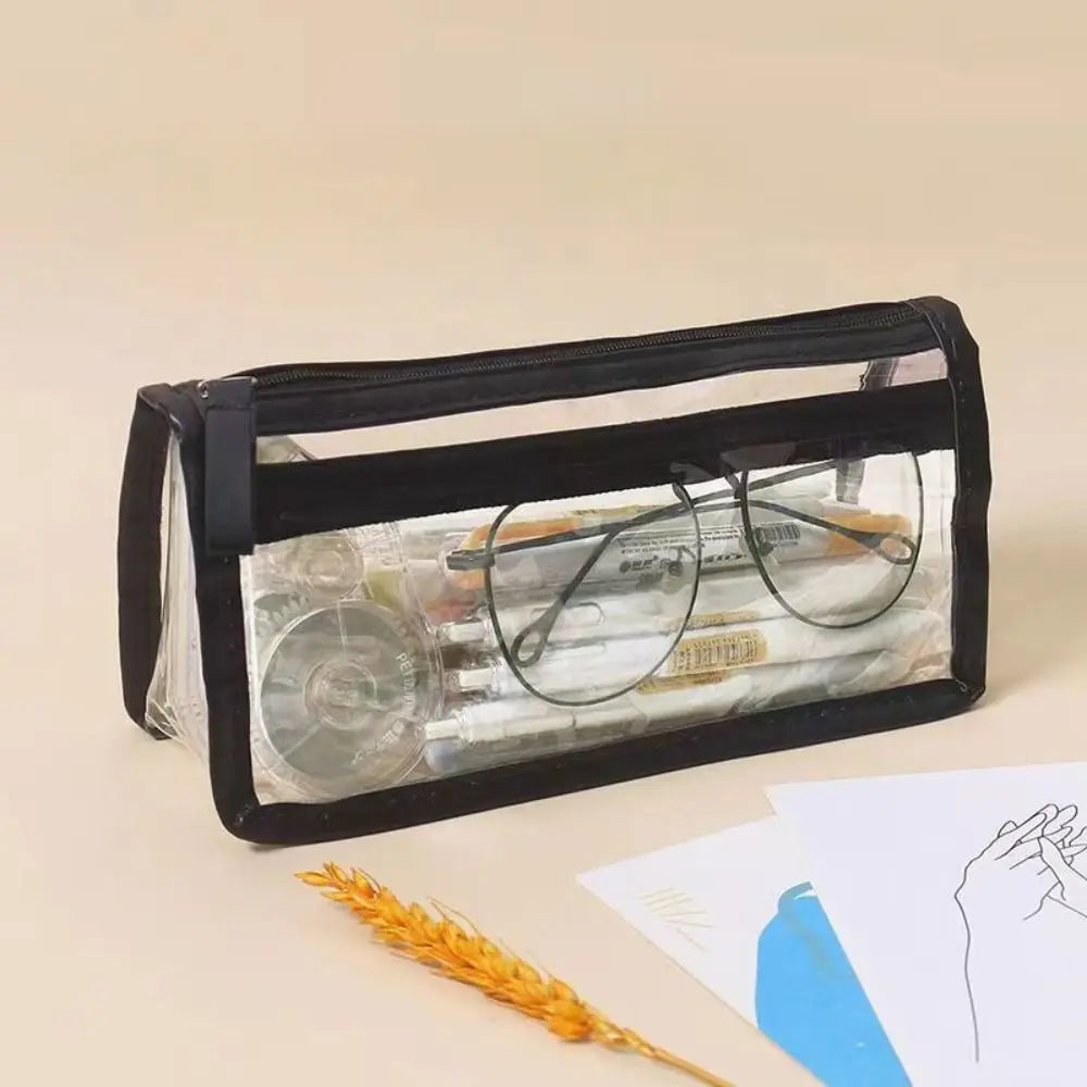 Double-Layer Transparent Waterproof Pencil Case | Large Capacity Pencil Case Axl Black
