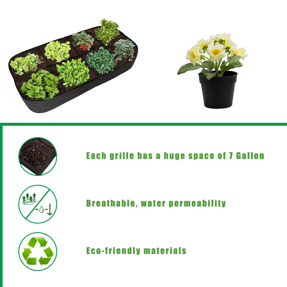Felt Raised Garden Bed Grow Bags – 4 & 8 Pocket Planter Garden Grow Bags Axl