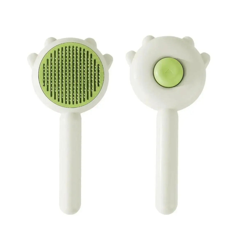 Pet Deshedding Brush – Self-Cleaning Cat & Dog Grooming Comb Pet Grooming Brush Axl Green