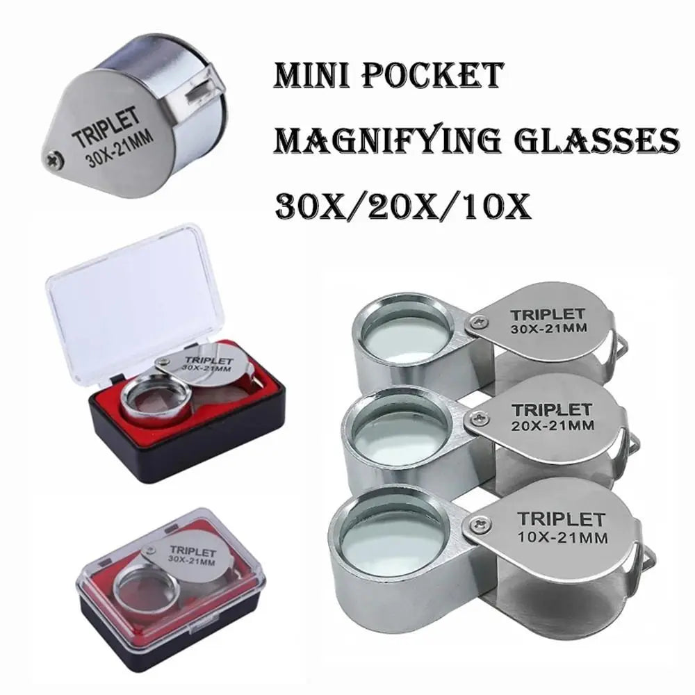 Mini Pocket Loupe 10x 20x 30x – Jewelry Magnifying Glass Jewelry Magnifying Loupe Axl