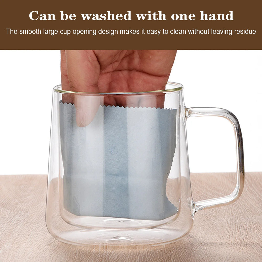 Leeseph Double Wall Glass Mugs 13.5oz/24oz – Set of 2 Glass Coffee Mugs Axl