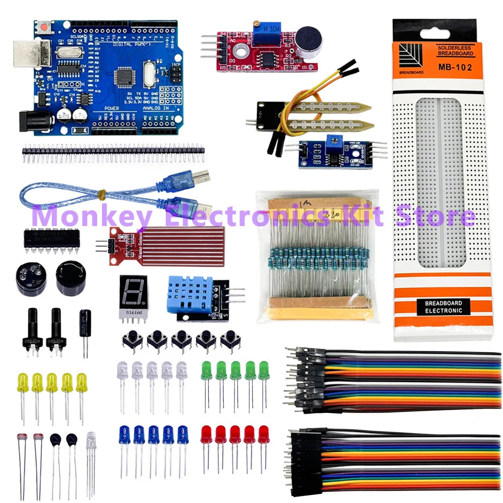Arduino R3 Starter Kit – 830 Breadboard, LEDs & Resistors Electronics Starter Kit Axl Default Title