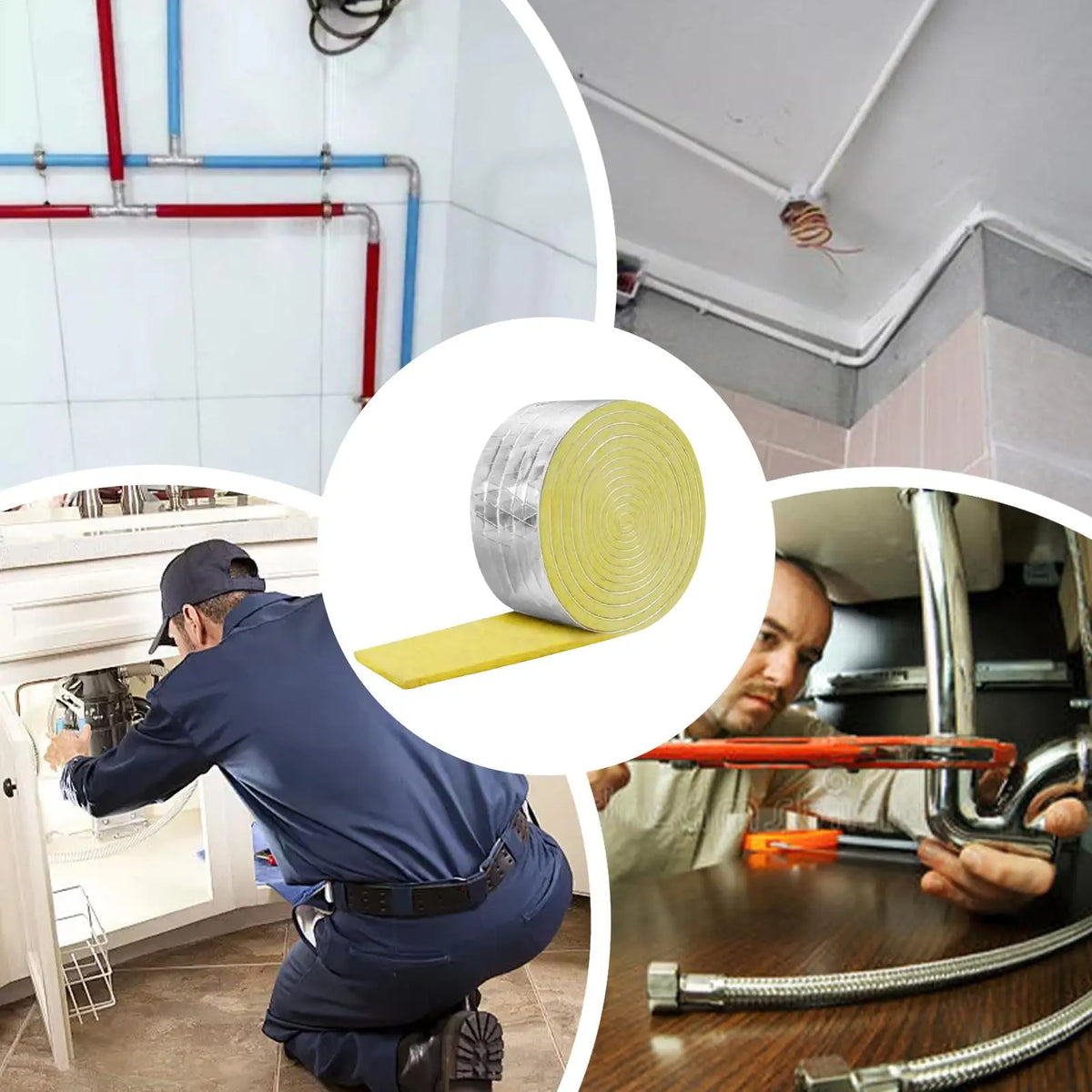 Self-Adhesive Glass Wool Insulation Tape – Pipe & HVAC Wrap Pipe Insulation Wrap Axl