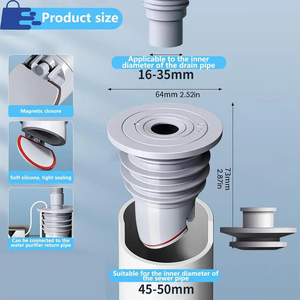 Silicone Drain Seal Ring – Anti-Odor Sink & Floor Pipe Plug Drain Seal Plug Axl 45 to 50mm