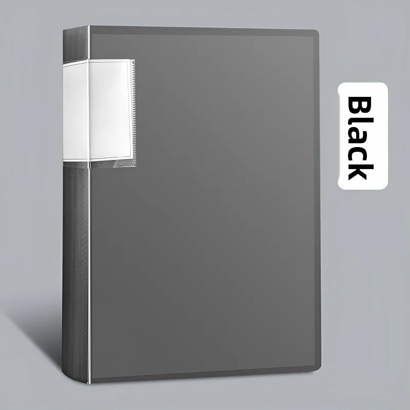 A4 Transparent File Folder – 100-Page Plastic Document Organizer Plastic File Folder Axl black