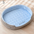 Ice Silk Pet Cooling Pad – Round Bed for Cats & Dogs Pet Cooling Bed Axl Blue-S