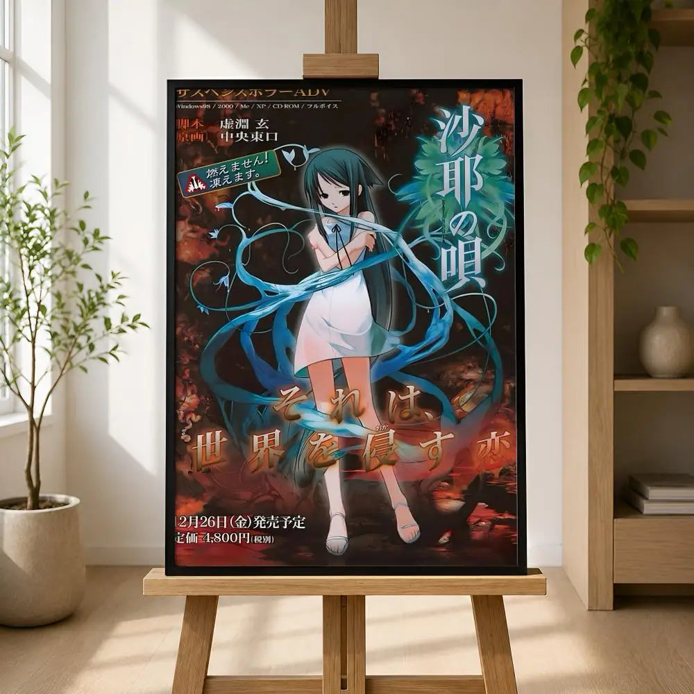 Song of Saya PVC Wall Poster – Peel & Stick HD Anime Art Wall Poster Axl
