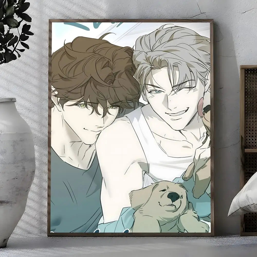 Webtoon BL Art Poster – Self-Adhesive Waterproof Wall Sticker Wall Art Poster Axl White04 15X20cmNoframe