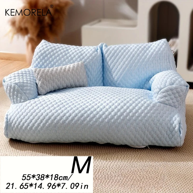 KEMORELA Washable All-Season Pet Sofa Bed – Dogs & Cats Pet Sofa Bed Axl Blue M