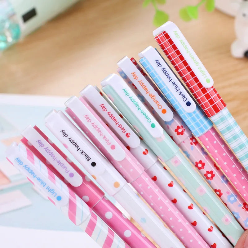 10-Piece Cute Colored Gel Pen Set – 0.38mm Fine Tip School Pens Gel Pen Set Axl