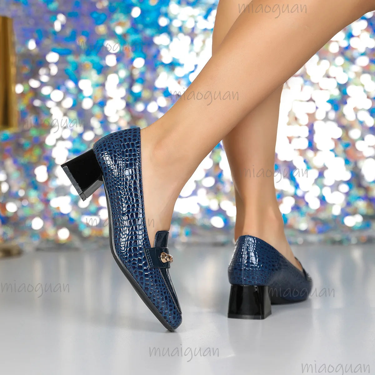 Women's Square Toe Block Heel Pumps – Party & Dress Heels Block Heel Pumps Axl