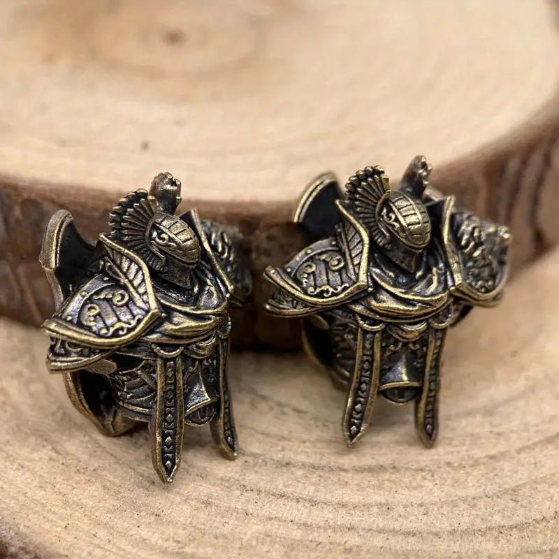 Warrior Paladin Brass Knife Bead EDC Paracord Lanyard Pendant EDC Lanyard Bead Axl