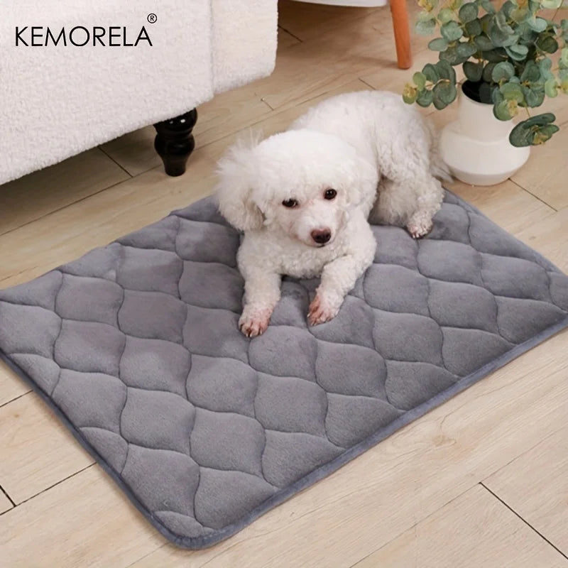 Extra Large Washable Winter Dog Bed – Non-Slip Pet Crate Mat Pet Bed Mat Axl Gray S