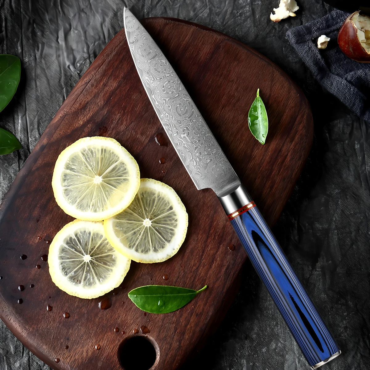 67-Layer Damascus Steel Paring Knife – Kitchen Utility Knife Damascus Kitchen Knife Axl Utility Knife
