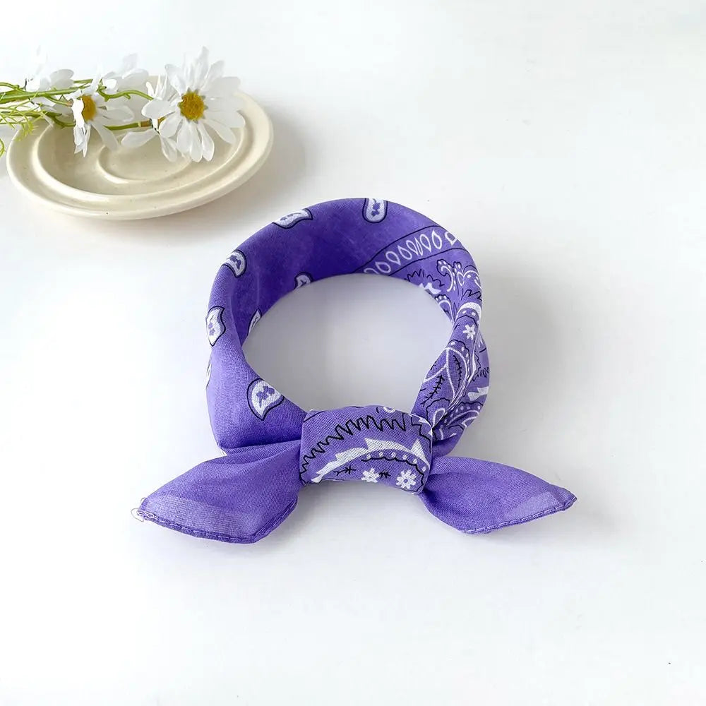 Women's Cashew Print Square Scarf – Cotton Hair Headband 50×50 Printed Square Scarf Axl style 16