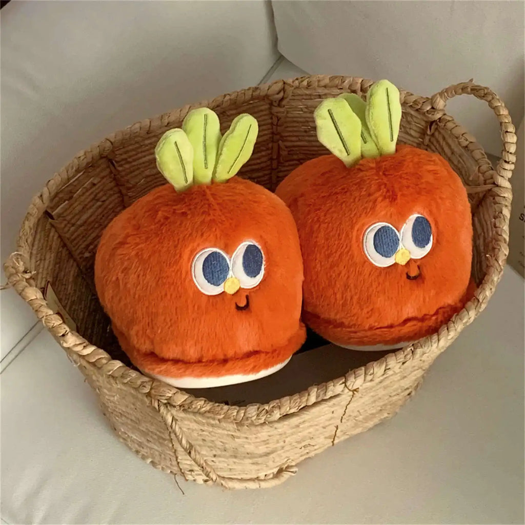 Lorilury Carrot Fur Slippers – Women's Novelty Indoor Slides Novelty Fur Slippers Axl
