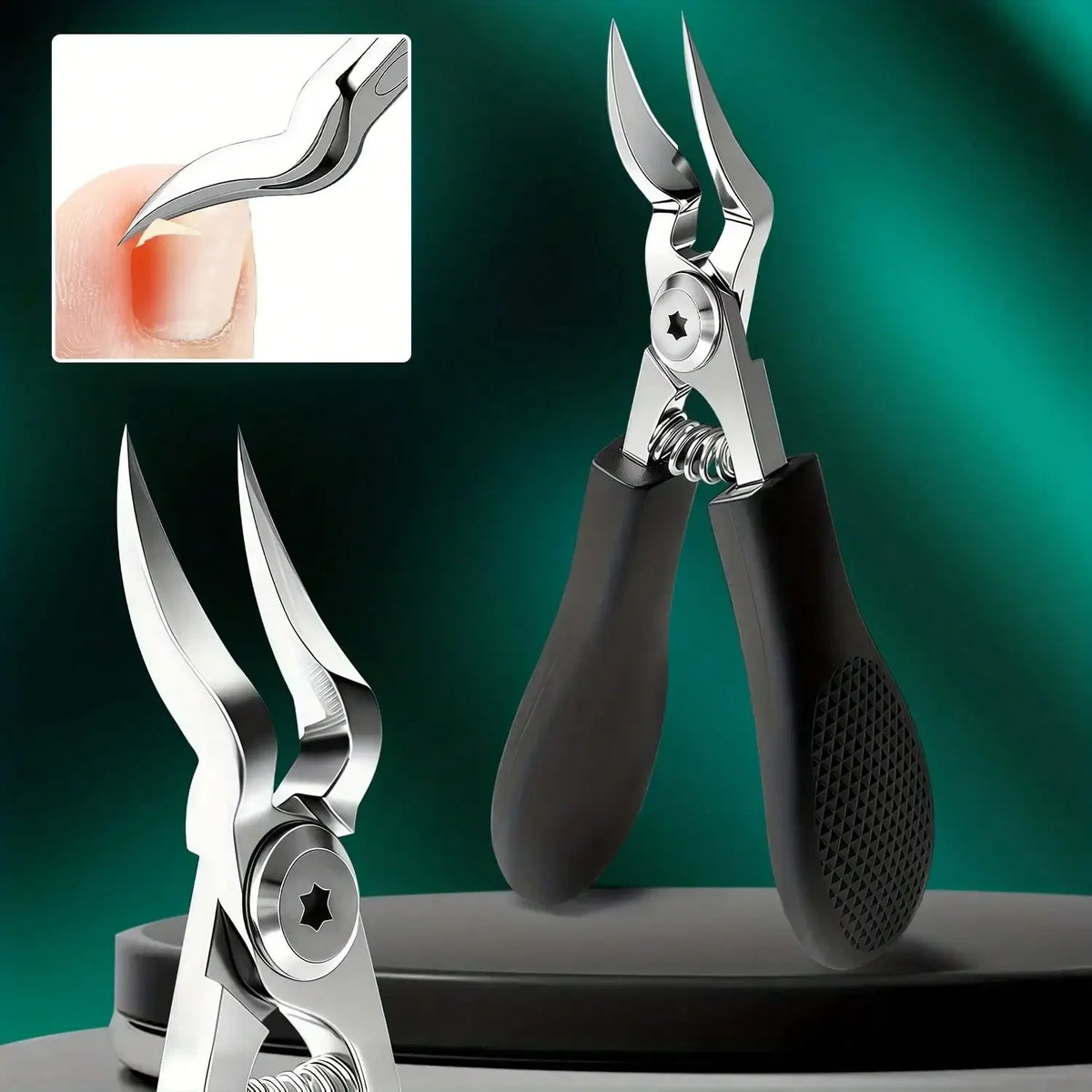 Heavy-Duty Stainless Steel Nail Clippers for Thick Toenails Nail Clipper Axl New Black