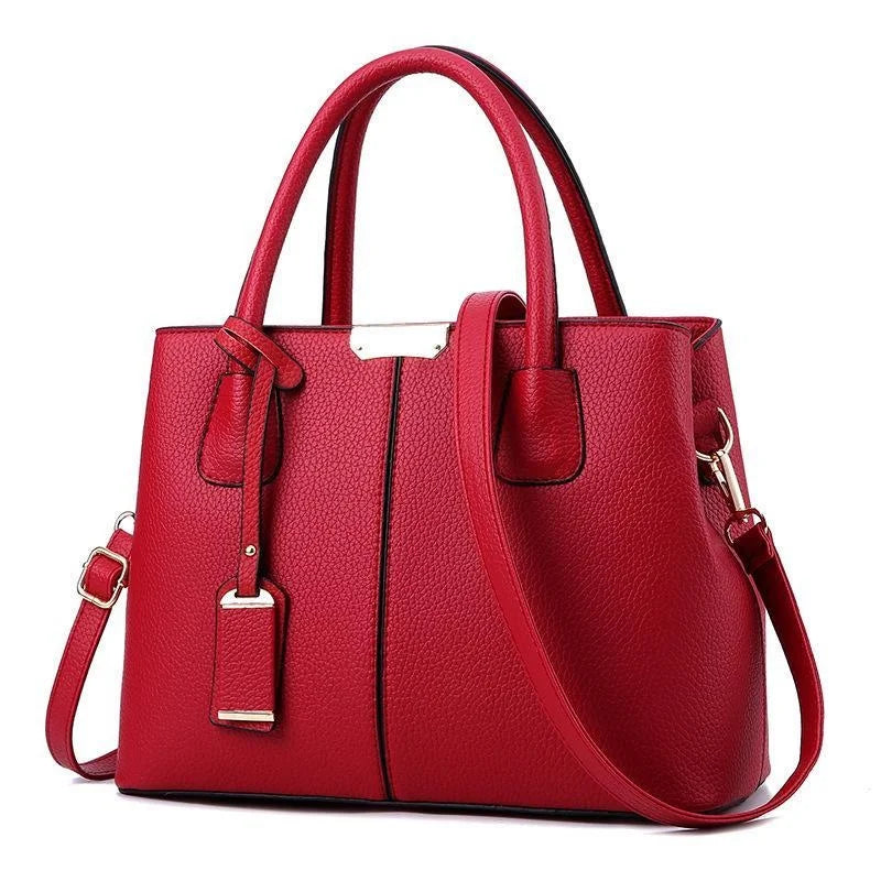 Women's Large PU Leather Tote Bag – Luxury Shoulder Handbag Leather Tote Handbag Axl Burgundy