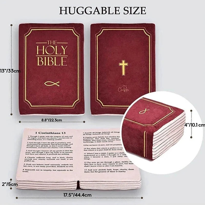 Christian Bible Verse Pillow – Book-Shaped Velvet Home Décor Decorative Throw Pillow Axl