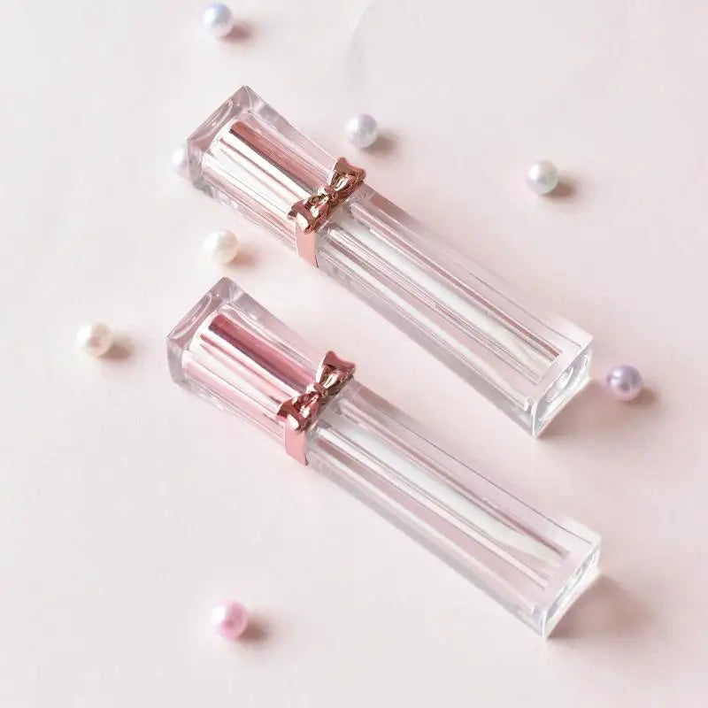 Rose Gold Bow Lip Gloss Tube – 3.5ml Refillable Container Cosmetic Refill Tube Axl