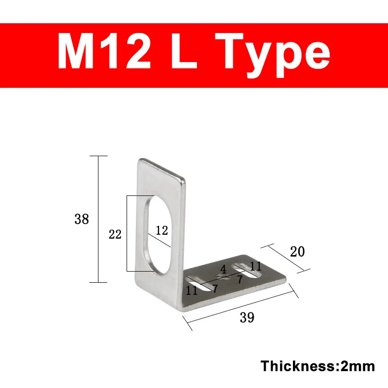 Proximity Sensor Bracket Mount Clip M8 M12 M18 M30 SN04 E3JK Sensor Mounting Bracket Axl M12 L Type